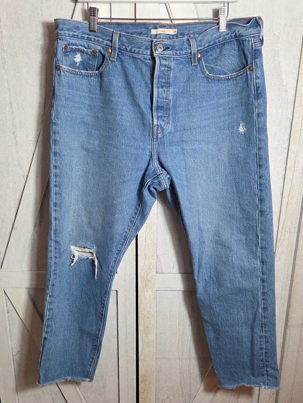 Levi's 100% Cotton Distressed Wedgie Jeans Size 34